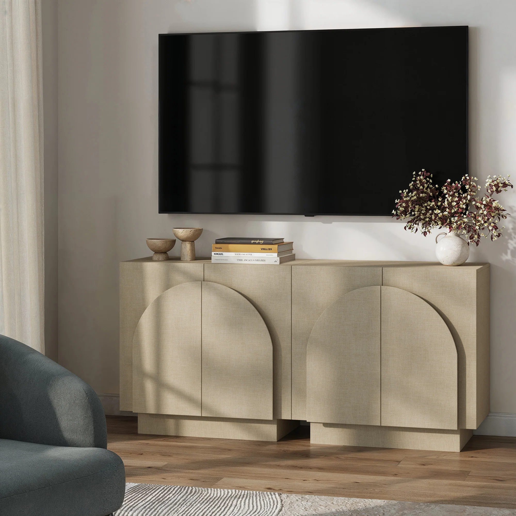 Armário de TV Arqueado para TVs até 65"